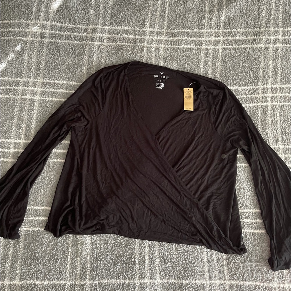 AE Soft & Sexy Wrap Top with Bell Sleeves